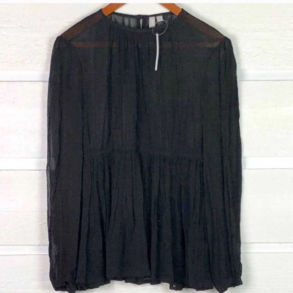 ASOS romantic, flowy, black maternity top.